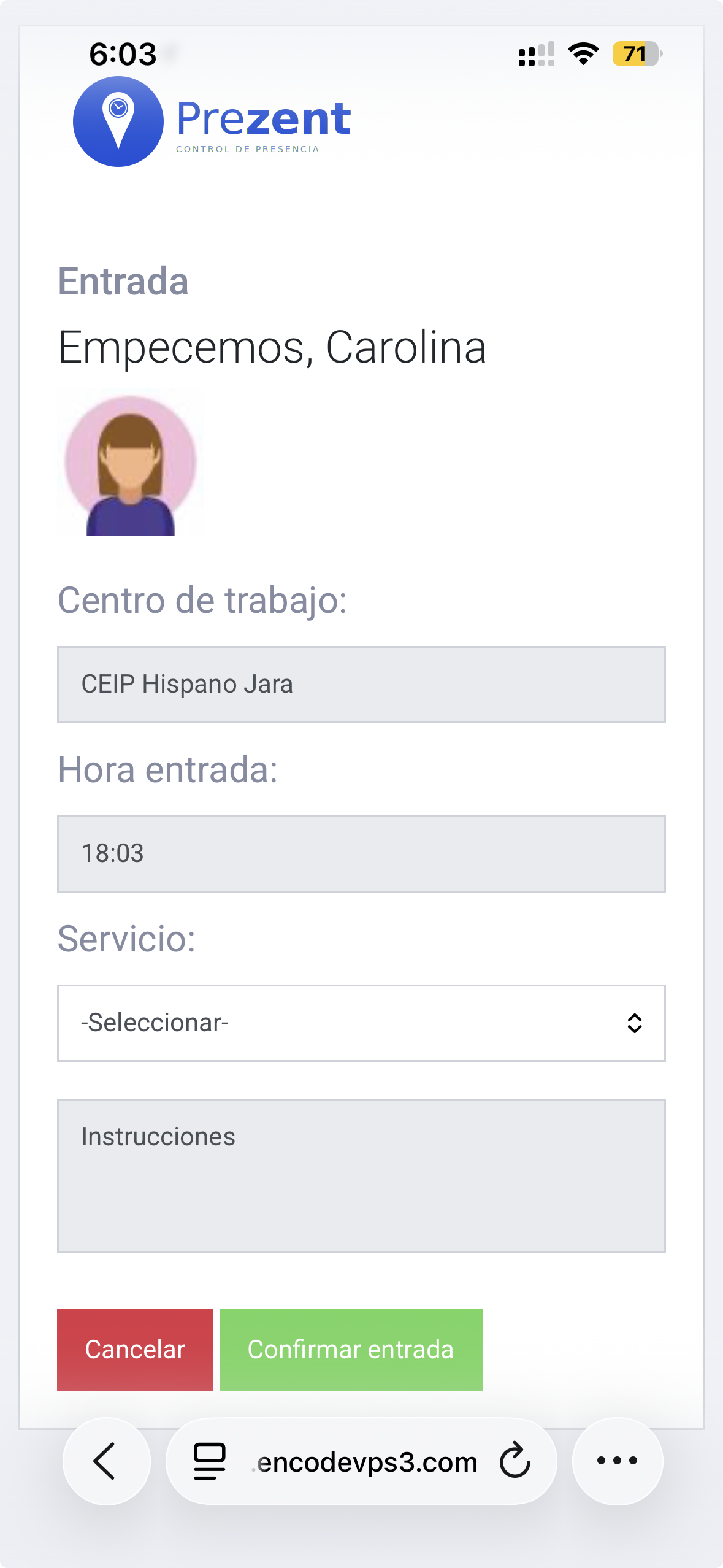 Fichaje GPS desde móvil